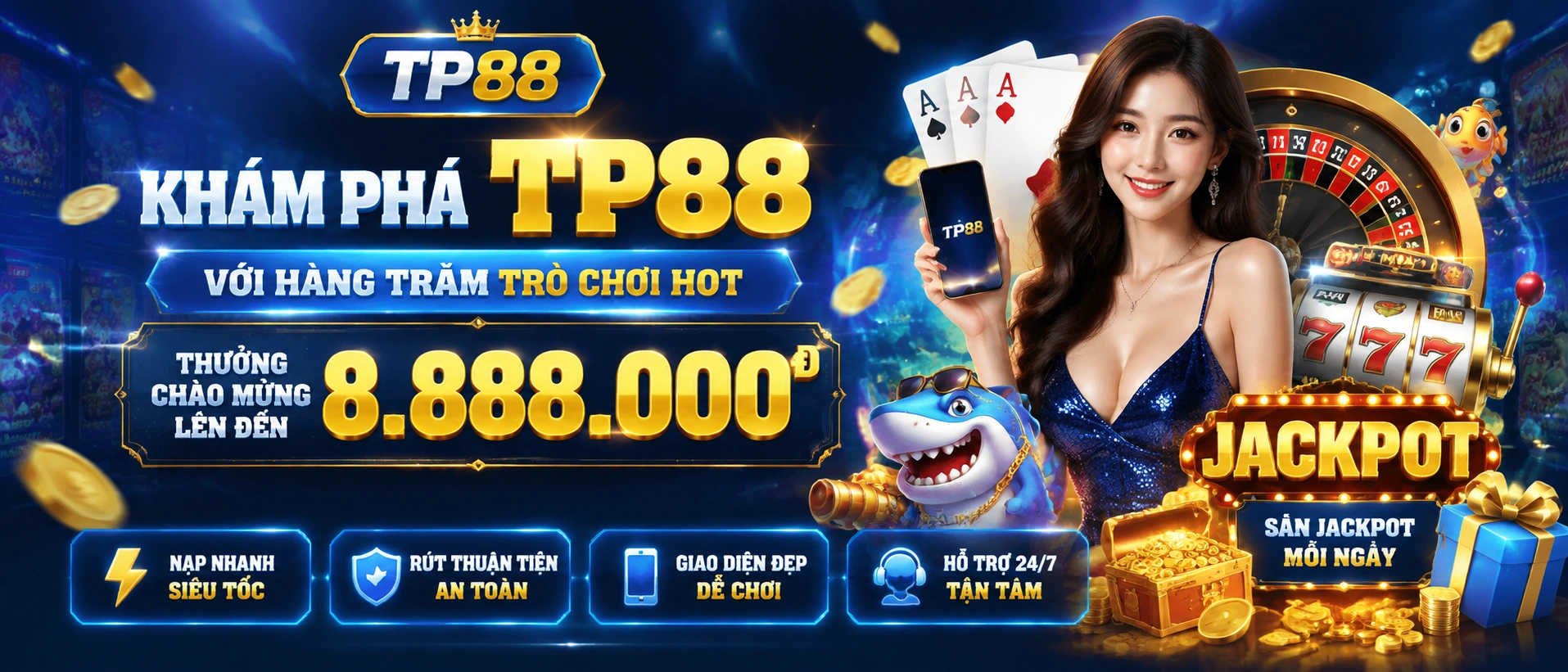 Sảnh casino tp88 trên thiết bị di động