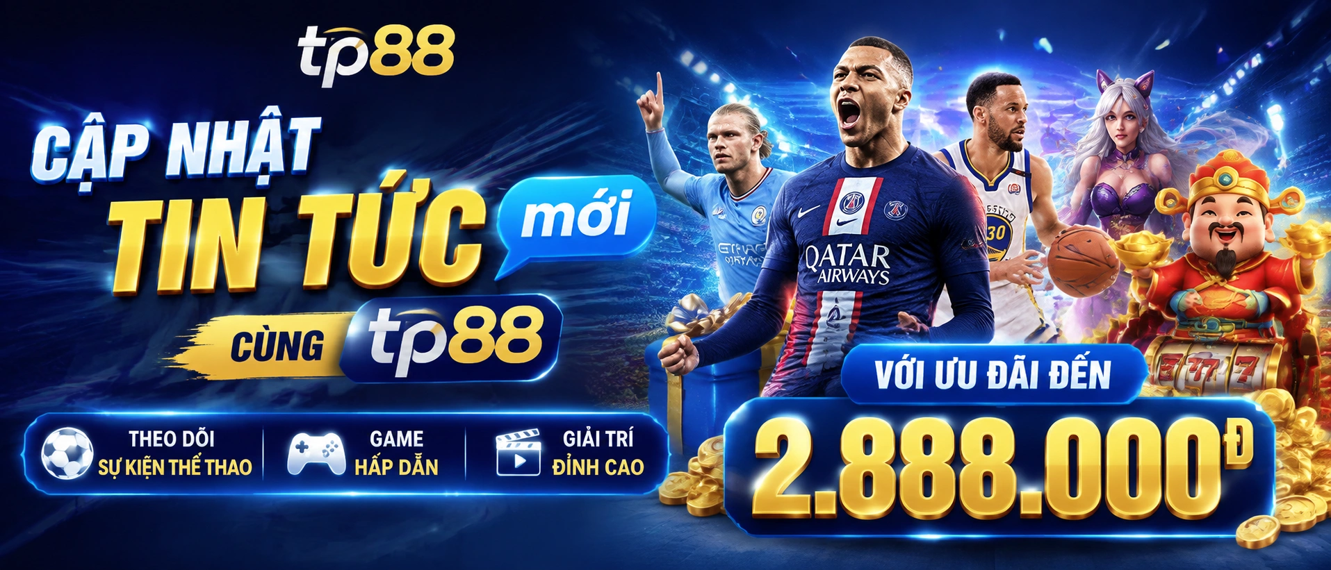 Giao diện tin tức TP88 với nhịp cập nhật ưu đãi và danh mục game
