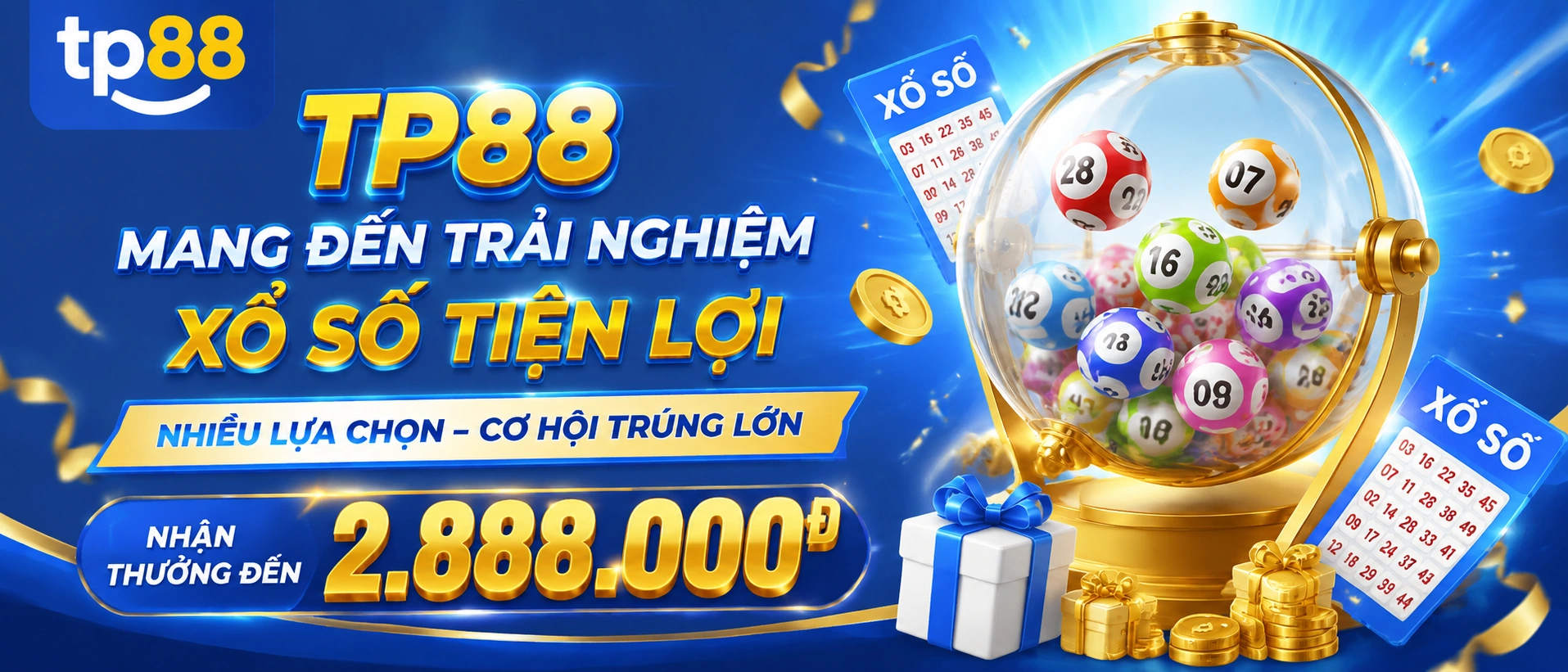 Khu vực tra cứu xổ số và thao tác nhanh trên giao diện tp88